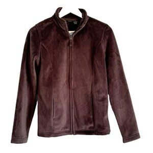 Sandra Brown Plush Cozy Soft Jacket Womens Medium Full Zip Lightweight